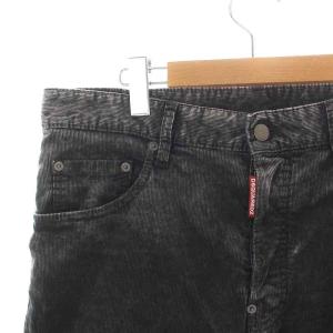 DSQUARED2 パンツ ボタンフライ コーデュロイ USED加工 48 M 黒 ブラック