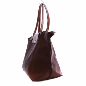 Longchamp ル プリアージュ トートバッグ ハンドバッグ ナイロン レザー 茶 ブラウン 1899089203