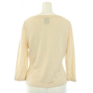 SYBILLA フラワーニードルプルオーバー ニット セーター 七分袖 花柄 刺繍 M ベージュ