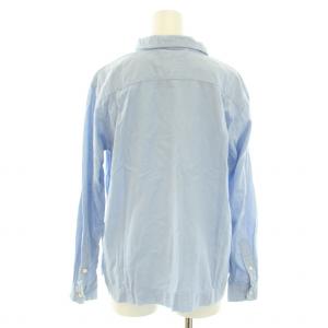 Nigel Cabourn シャツ ブラウス 長袖 胸ポケット コットン 麻 リネン混 6 S サックスブルー