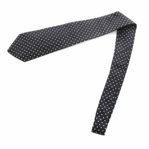 GIORGIO ARMANI ネクタイ レギュラータイ 水玉 ドット 絹 シルク 黒 ブラック 白 ホワイト