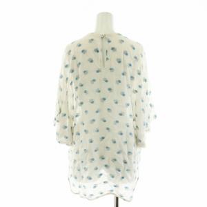 Mame Kurogouchi 21SS ホワイト スモールフラワーエンブロイダリー チュニックブラウス シャツ 5分袖 花柄 プルオーバー 1 S 白 ホワイト