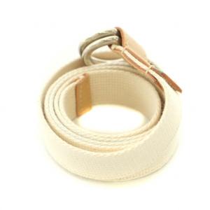 White house Cox ベルト キャンバス レザー ロゴ M 白 ホワイト