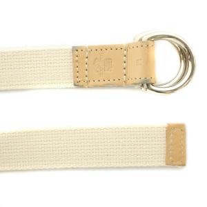 White house Cox ベルト キャンバス レザー ロゴ M 白 ホワイト