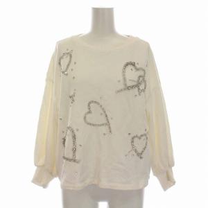 GRACE CONTINENTAL 23SS ビジュートレーナー スウェット ハート 長袖 36 S 白 ホワイト