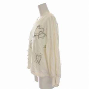 GRACE CONTINENTAL 23SS ビジュートレーナー スウェット ハート 長袖 36 S 白 ホワイト