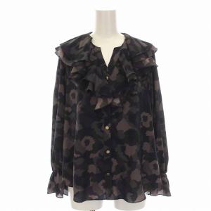 Grace Class 22AW カモプリントフリルブラウス シャツ 迷彩柄 カモフラ 長袖 36 S グレー 紺 紫 カーキ