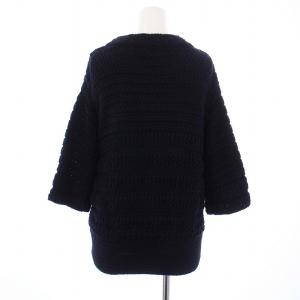 CHANEL セットアップ 上下 ニット セーター 五分袖 タイトスカート ひざ丈 34 紺