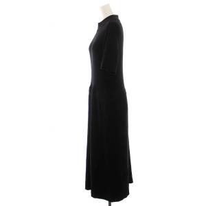 Leilian ニット ワンピース ロング 半袖 大きいサイズ 13+ L XL 黒 ブラック