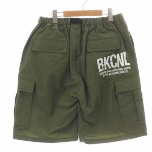 Back Channel ショートパンツ ハーフ クライミング カーゴ イージー ジップフライ ベルト ロゴプリント XL カーキ 白 ホワイト