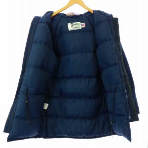 Schott DOWN BY ヴィンテージ USA製 ダウンジャケット フード スタンドカラー ジップアップ ファー S 紺 ネイビー
