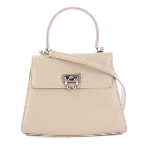 mimi ハーフフォーマルミニバッグ ショルダーバッグ ハンドバッグ 2WAY トップハンドル レザー シルバー金具 ベージュ