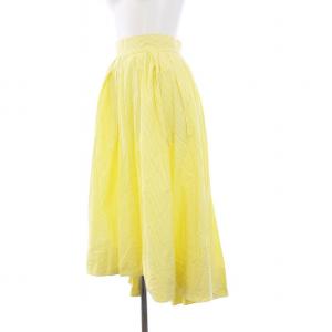 MADISONBLUE 18SS スカート ロング フレア ストライプ 00 XS 黄色 白 イエロー ホワイト