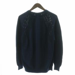 TOMORROWLAND 22SS コットン デザインクルーネック ニット セーター 長袖 S 紺 ネイビー 63022102008