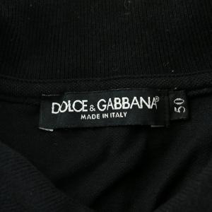 DOLCE&GABBANA ポロシャツ 半袖 ロゴ コットン 50 XL 黒 ブラック