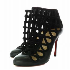 Christian Louboutin ショートブーツ ピンヒール アーモンドトゥ 37 24.0cm 黒 ブラック