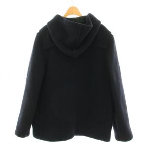 Brooks Brothers ダッフルコート アウター ショート丈 フード 裏地チェック トグルボタン ウール XL 紺 ネイビー