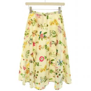 N°21 スカート ロング マキシ フレア 花柄 36 XS 黄 イエロー 緑 グリーン