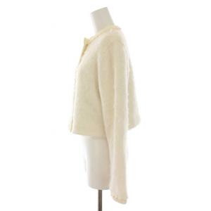 SNIDEL 23AW ファーライクニットジャケット ノーカラー F 白 ホワイト