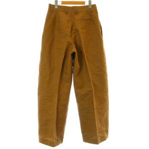 cristaseya ダブルプリーツワイドパンツ ジップフライ タック 和紙 リネン混 XS ベージュ