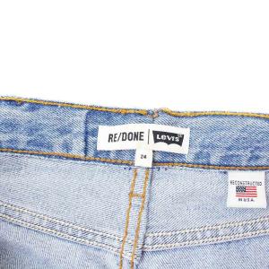 Levi's RE/DONE デニムパンツ ワイド 切替 USED加工 W24 ライトブルー ブルー