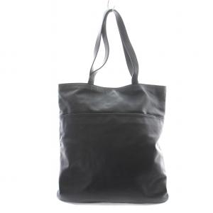 agnes b. トートバッグ カウレザー エンボスロゴ 黒 ブラック