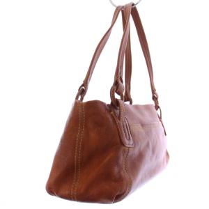 genten トートバッグ ハンドバッグ レザー 茶 ブラウン