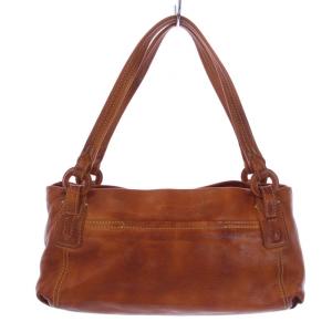 genten トートバッグ ハンドバッグ レザー 茶 ブラウン
