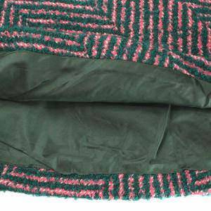 PRADA フレアスカート ひざ丈 ヘリンボーン ツイード モヘア混 絹 シルク混 36 XS 緑 グリーン ピンク