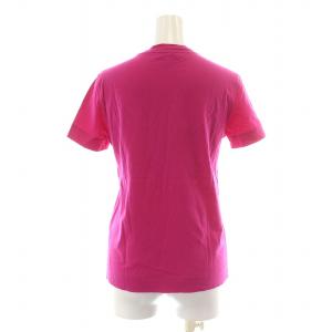 Emilio Pucci Tシャツ カットソー 半袖 クルーネック ロゴプリント ラメ XS ピンク 赤 レッド 紫 パープル