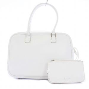 ALYA ハンドバッグ ミニボストンバッグ ポーチ付き レザー 白 ホワイト /KH