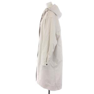 MARGARET HOWELL コットンポプリン モッズコート ロング フード ジップアップ 1 S ライトグレー 578-3112001