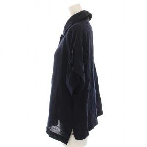 MARGARET HOWELL 20SS リネンシャツ ブラウス 半袖 麻100％ 1 S 紺 ネイビー