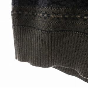 POLO RALPH LAUREN エルボーパッチ ドクロ ニット セーター 総柄 長袖 XL グレー