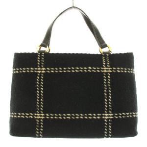 kate spade new york NEWYORK ハンドバッグ トートバッグ ツイード チェック柄 黒 ブラック タグ付き