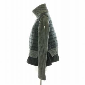 MONCLER MAGLIONE TRICOT CARDIGAN S グレー ブラック A20939470200