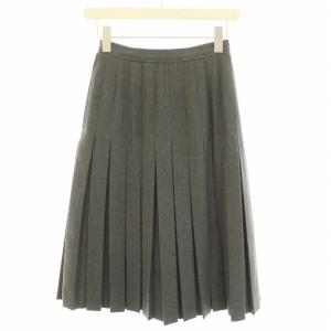 GIVENCHY スカート ロング ミモレ プリーツ ウール ヴィンテージ 8 M グレー