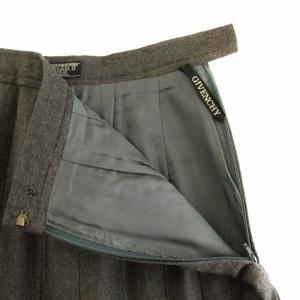 GIVENCHY スカート ロング ミモレ プリーツ ウール ヴィンテージ 8 M グレー