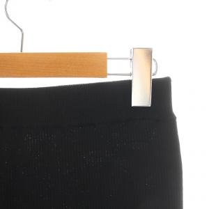 Deuxieme Classe ニットスカート ロング ミモレ リブ タイト スリット 黒 ブラック