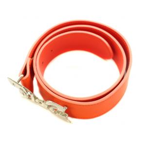 D&G ベルト ハトメ レザー ロゴバックル 85 オレンジ HC5FJ1