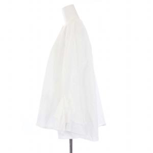 IENA 23AW フリルスリーブシャツ ブラウス 長袖 ノーカラー 白 ホワイト