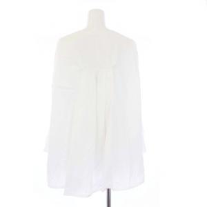 IENA 23AW フリルスリーブシャツ ブラウス 長袖 ノーカラー 白 ホワイト