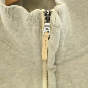 POLO RALPH LAUREN スウェット トレーナー ハーフジップ 長袖 エルボーパッチ ポニー刺繍 XXL グレー 紺 ネイビー