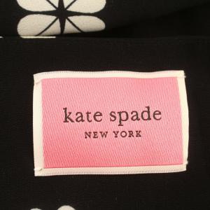 kate spade new york ラップワンピース 花柄 ロング 長袖 ワンピース 0 S 黒 ブラック