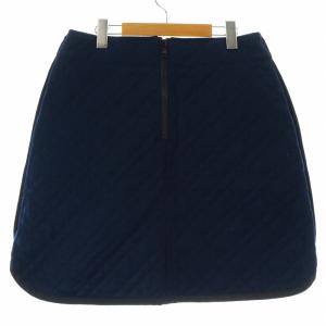sacai luck キルティングスカート 台形スカート 中わた ひざ丈 ウール 3 L 紺 ネイビー 14AWLU818