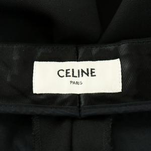 CELINE 2P108659D パンツ スラックス タック ウール 34 ブラック