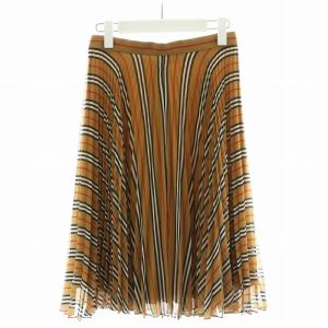 BURBERRY Rersby プリーツスカート シルク混 UK6 ブラウン