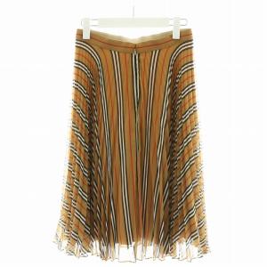 BURBERRY Rersby プリーツスカート シルク混 UK6 ブラウン
