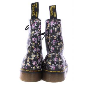 Dr.Martens 8ホール ショートブーツ レースアップ 花柄 レザー UK6 25cm マルチカラー 11821