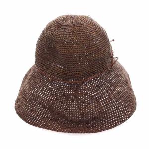 HELEN KAMINSKI PROVENCE 麦わら帽子 ラフィアハット つば広 リボン 茶 ブラウン